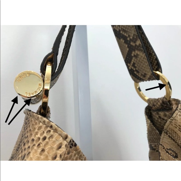 MICHAEL KORS PYTHON HOBO STYLE SHOULDER BAG GOLD HARDWARE NWOTS! - Picture 12 of 12